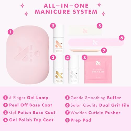 Olive & June Gel Starter Kit – At-Home Gel Manicure Set with LED Lamp, Base & Top Coats, Nail Tools, Vegan & Cruelty-Free Avelisse