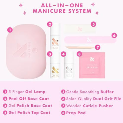 Olive & June Gel Starter Kit – At-Home Gel Manicure Set with LED Lamp, Base & Top Coats, Nail Tools, Vegan & Cruelty-Free Avelisse
