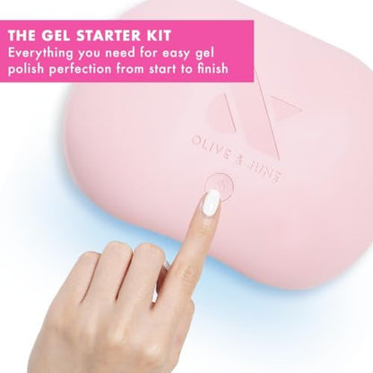 Olive & June Gel Starter Kit – At-Home Gel Manicure Set with LED Lamp, Base & Top Coats, Nail Tools, Vegan & Cruelty-Free Avelisse
