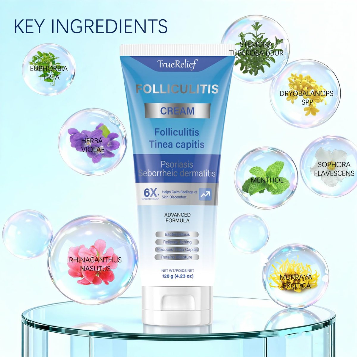 OUHENGTEK Folliculitis Cream - Soothes & Helps Clear Bumps on Scalp, Face, Body & Butt - for Ingrown Hairs, Razor Bumps & Acne - 120g - görsel 5