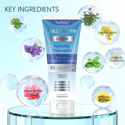 OUHENGTEK Folliculitis Cream - Soothes & Helps Clear Bumps on Scalp, Face, Body & Butt - for Ingrown Hairs, Razor Bumps & Acne - 120g
