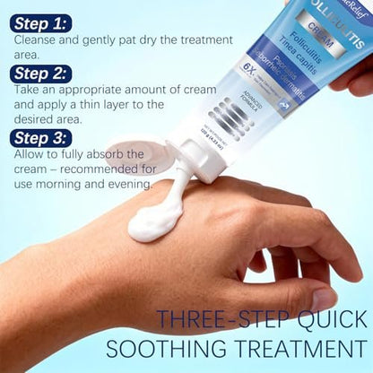 OUHENGTEK Folliculitis Cream - Soothes & Helps Clear Bumps on Scalp, Face, Body & Butt - for Ingrown Hairs, Razor Bumps & Acne - 120g