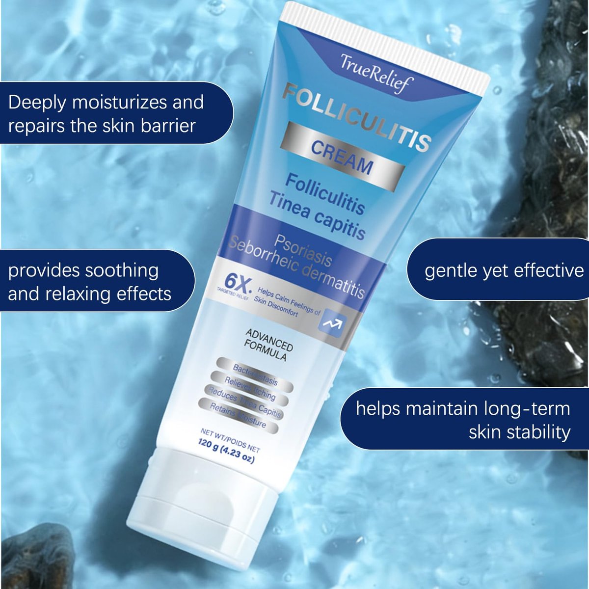 OUHENGTEK Folliculitis Cream - Soothes & Helps Clear Bumps on Scalp, Face, Body & Butt - for Ingrown Hairs, Razor Bumps & Acne - 120g - görsel 9