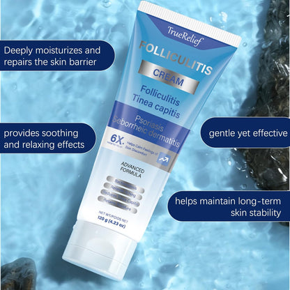 OUHENGTEK Folliculitis Cream - Soothes & Helps Clear Bumps on Scalp, Face, Body & Butt - for Ingrown Hairs, Razor Bumps & Acne - 120g
