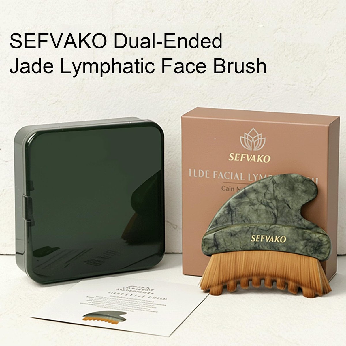 SEFVAKO Lymphatic Contour Face Brush – Dual-Ended Dry Brush with Cool-Touch Jade Gua Sha Edge, Ultra-Soft 0.075mm Bristles for Lymphatic Drainage, Sculpting & Relaxation - görsel 15