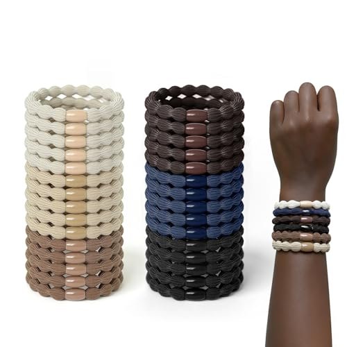 CZZXI 30Ct Hair Ties & Ponytail Holders for Thick Hair, 8mm Wide Gentle Elastics, 3X Stronger with All-Day Comfort, Hair Accessories for Women & Men Avelisse