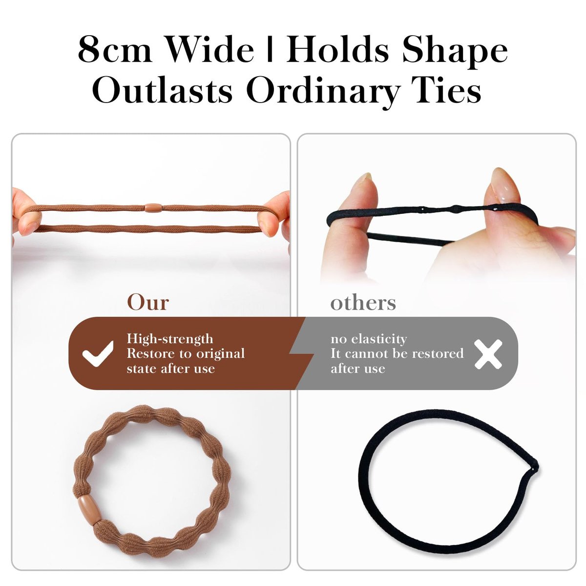 CZZXI 30Ct Hair Ties & Ponytail Holders for Thick Hair, 8mm Wide Gentle Elastics, 3X Stronger with All-Day Comfort, Hair Accessories for Women & Men Avelisse