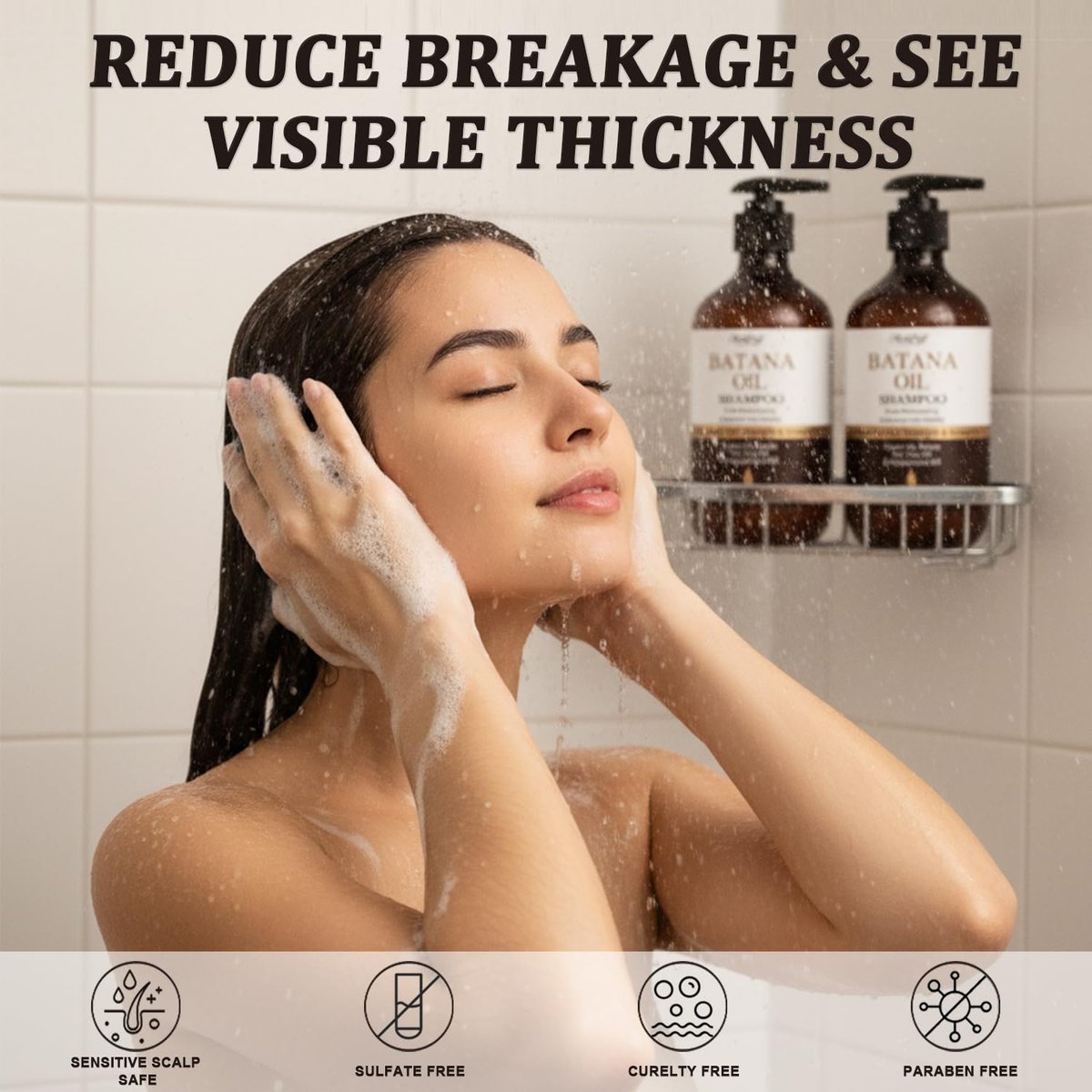 Batana Oil Shampoo & Conditioner Set for Hair Growth & Thickening - with Biotin, Keratin, Tea Tree & Rosemary - Strengthens & Volumizes Thin Hair - Daily Hair Care for Men & Women Avelisse
