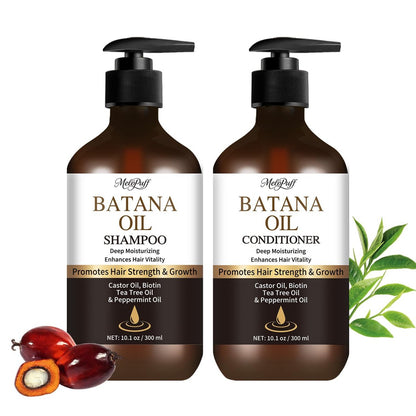 Batana Oil Shampoo & Conditioner Set for Hair Growth & Thickening - with Biotin, Keratin, Tea Tree & Rosemary - Strengthens & Volumizes Thin Hair - Daily Hair Care for Men & Women Avelisse