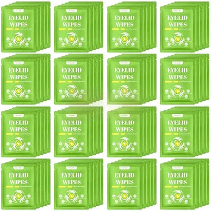 80 Pcs Eyelid Wipes with Tea Tree Oil, Individually Wrapped Eye Lid Cleansing Wipes for Sensitive Eyes, Alcohol-Free Daily Eyelid Cleanser & Gentle Eye Care