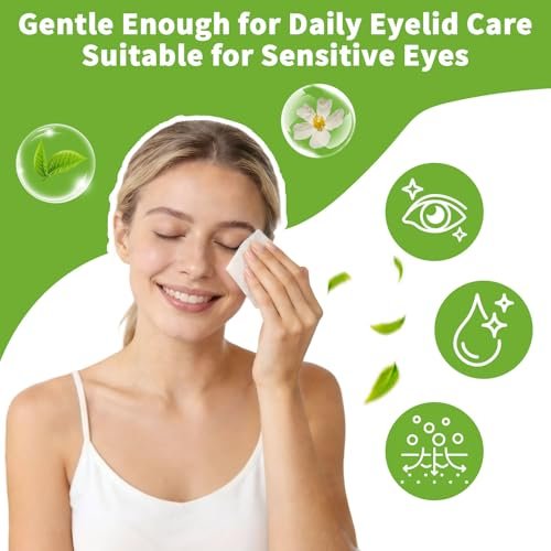 80 Pcs Eyelid Wipes with Tea Tree Oil, Individually Wrapped Eye Lid Cleansing Wipes for Sensitive Eyes, Alcohol-Free Daily Eyelid Cleanser & Gentle Eye Care - görsel 6