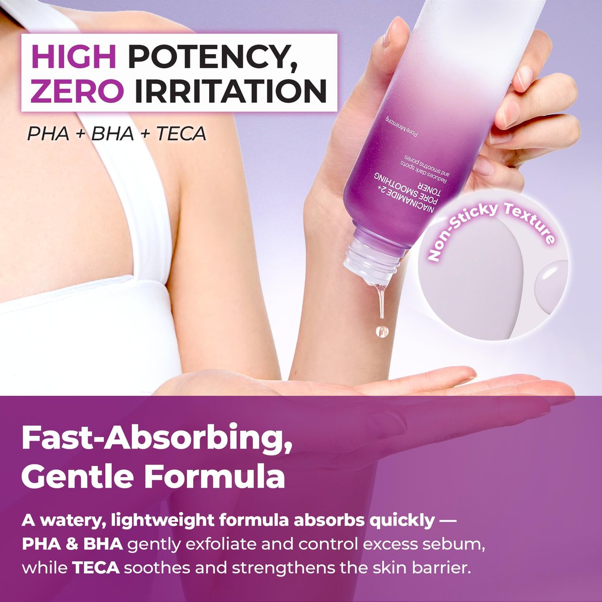 JUMISO Niacinamide 2% + PHA/BHA Pore Smoothing Toner - 205ml/6.93 fl oz - Unscented Korean Glass Skin Prep with TXA & Glutathione Avelisse