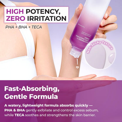 JUMISO Niacinamide 2% + PHA/BHA Pore Smoothing Toner - 205ml/6.93 fl oz - Unscented Korean Glass Skin Prep with TXA & Glutathione Avelisse