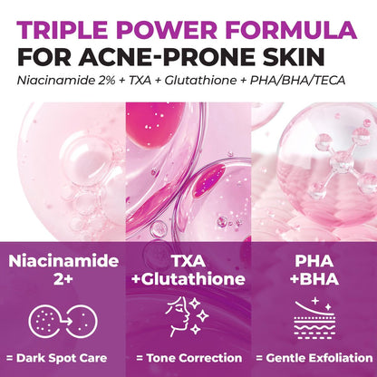 JUMISO Niacinamide 2% + PHA/BHA Pore Smoothing Toner - 205ml/6.93 fl oz - Unscented Korean Glass Skin Prep with TXA & Glutathione Avelisse