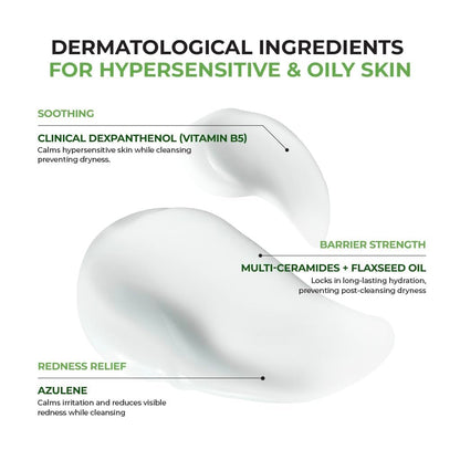 JUMISO D-Panthenol Barrier Soothing Cleansing Milk – 300ml Gentle First Cleanser with 5-Ceramide for Sensitive Skin Avelisse