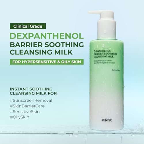 JUMISO D-Panthenol Barrier Soothing Cleansing Milk – 300ml Gentle First Cleanser with 5-Ceramide for Sensitive Skin Avelisse