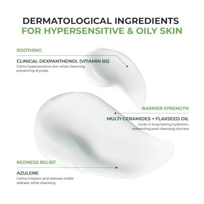 JUMISO D-Panthenol Barrier Soothing Cleansing Milk – 300ml Gentle First Cleanser with 5-Ceramide for Sensitive Skin Avelisse