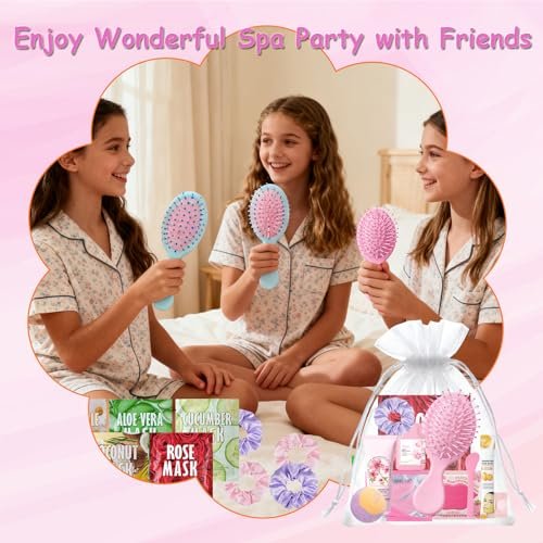 130 Pcs Spa Party Supplies for Women – Face Masks, Hand Cream, Lip Balm, & More – Pink Sleepover Birthday Favor Kit Avelisse
