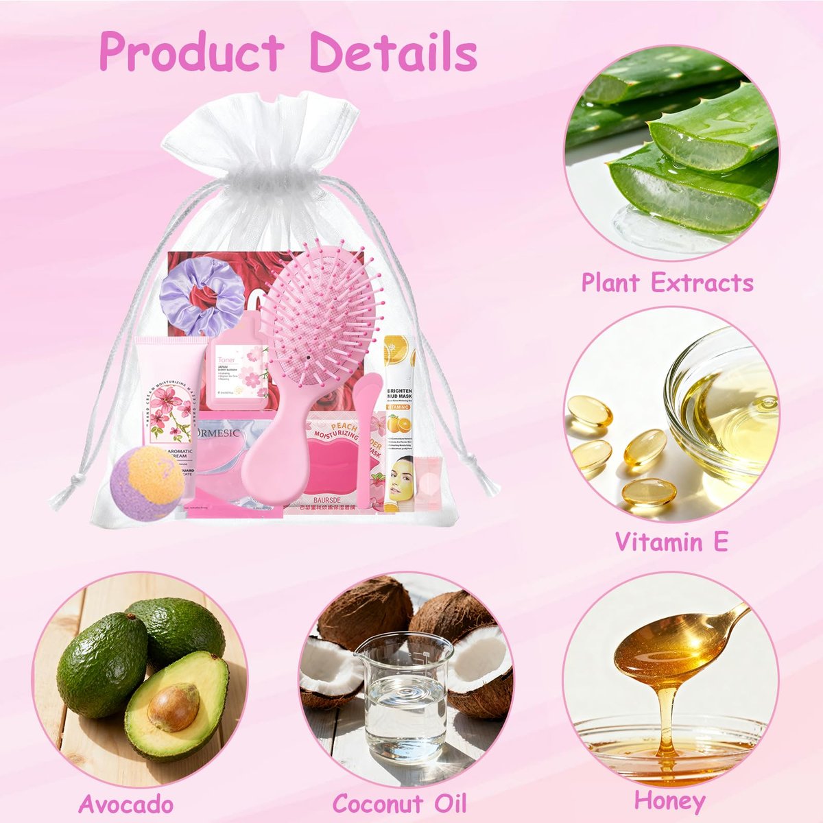 130 Pcs Spa Party Supplies for Women – Face Masks, Hand Cream, Lip Balm, & More – Pink Sleepover Birthday Favor Kit Avelisse