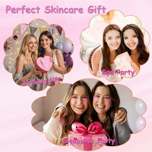 130 Pcs Spa Party Supplies for Women – Face Masks, Hand Cream, Lip Balm, & More – Pink Sleepover Birthday Favor Kit Avelisse