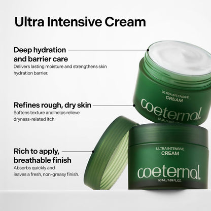 coeternal Ultra Intensive Cream – Hydrating Korean Face Moisturizer with Niacinamide, Arginine & Algae11 Extracts, Non-Greasy Barrier Cream for Dry, Oily or Sensitive Skin, 50ml / 1.69 fl.oz. Avelisse