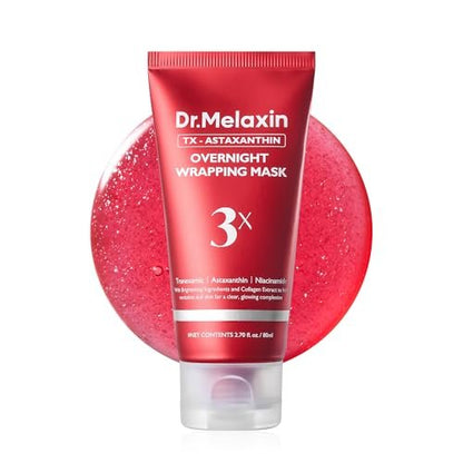 Dr.Melaxin TX Astaxanthin Overnight Wrapping Peel-Off Mask – Skin Tone Improving, Hydrating & Firming Face Mask for Glow & Texture Refinement, 3.58 oz
