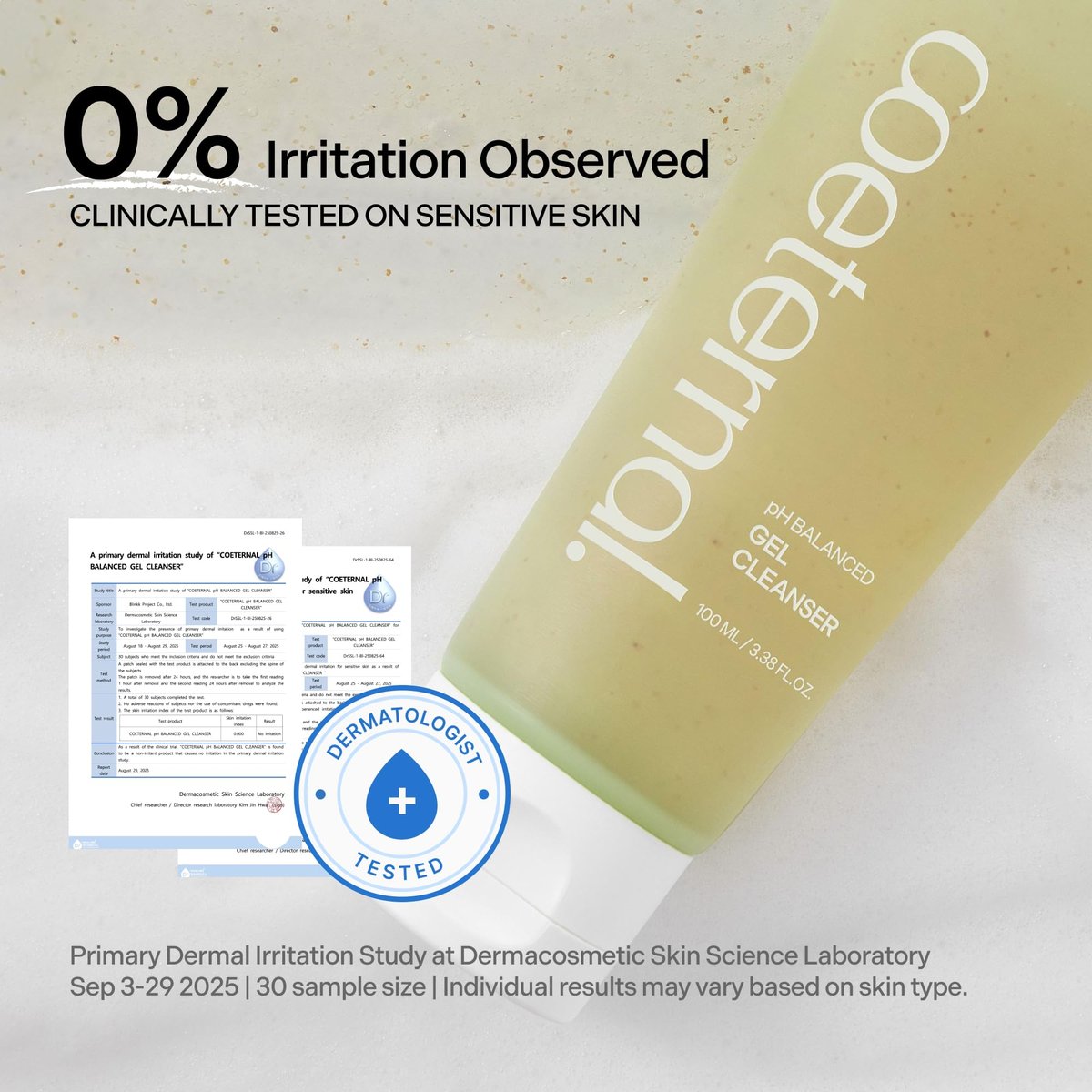Coeternal pH Balanced Gel Cleanser - Hydrating Korean Foaming Face Wash with Algae11 & Kelp Powder, Gentle Deep Cleanser for Oily or Sensitive Skin, Non-Comedogenic K-Beauty, 100ml Avelisse