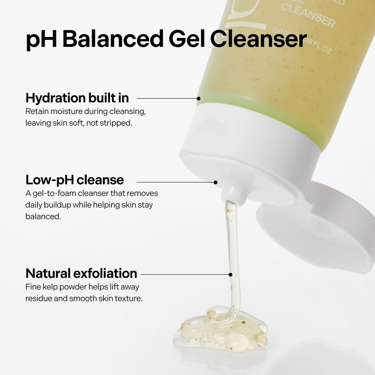 Coeternal pH Balanced Gel Cleanser - Hydrating Korean Foaming Face Wash with Algae11 & Kelp Powder, Gentle Deep Cleanser for Oily or Sensitive Skin, Non-Comedogenic K-Beauty, 100ml Avelisse