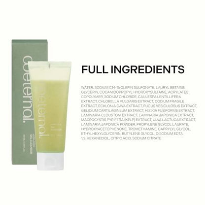 Coeternal pH Balanced Gel Cleanser - Hydrating Korean Foaming Face Wash with Algae11 & Kelp Powder, Gentle Deep Cleanser for Oily or Sensitive Skin, Non-Comedogenic K-Beauty, 100ml Avelisse