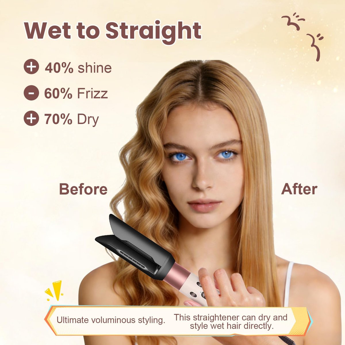DrFlito Hair Smooth Attachment Compatible with Dyson Airwrap – Gentle Airflow Smooth Nozzle for Sleek Straight Finish Avelisse