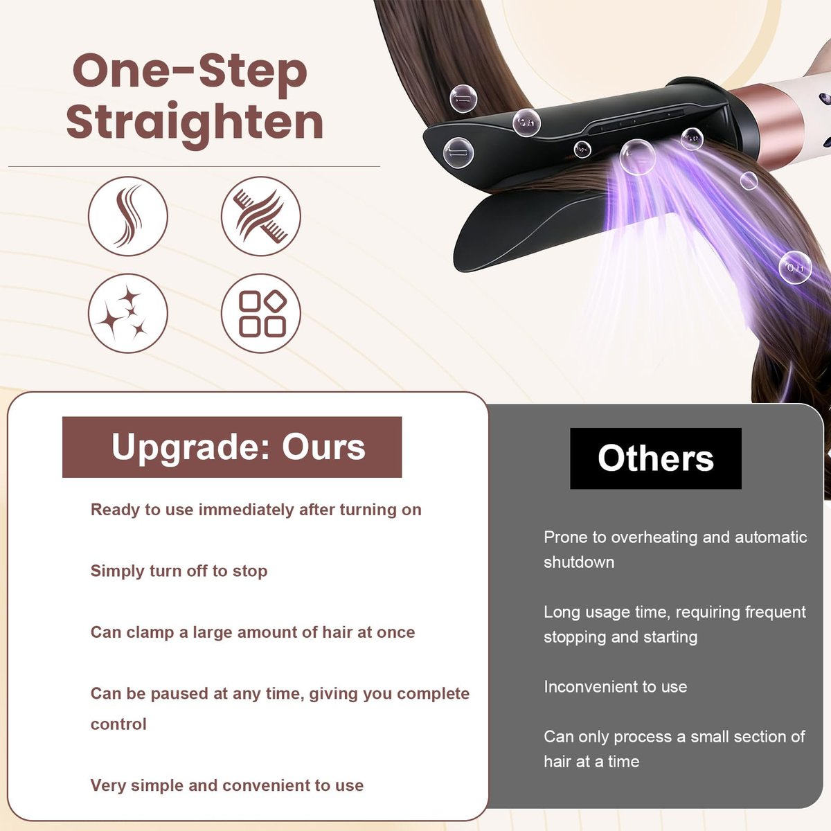 DrFlito Hair Smooth Attachment Compatible with Dyson Airwrap – Gentle Airflow Smooth Nozzle for Sleek Straight Finish Avelisse