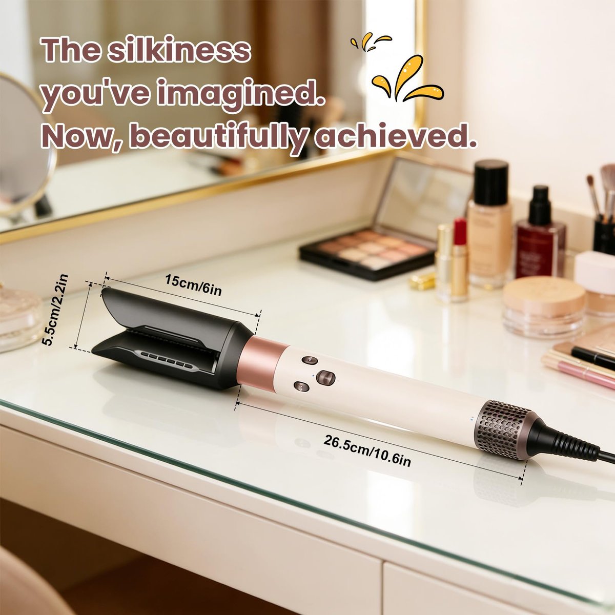 DrFlito Hair Smooth Attachment Compatible with Dyson Airwrap – Gentle Airflow Smooth Nozzle for Sleek Straight Finish Avelisse