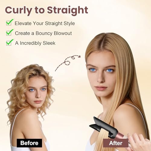 DrFlito Hair Smooth Attachment Compatible with Dyson Airwrap – Gentle Airflow Smooth Nozzle for Sleek Straight Finish Avelisse