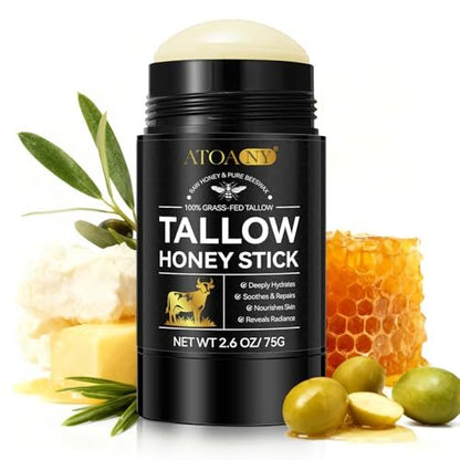 NIFEISHI Organic Beef Tallow for Skin - 100% Grass Fed Beef Tallow & Honey Balm Stick for Face and Body, Natural Moisturizer for Dry & Sensitive Skin, 2.6 FL Oz Avelisse