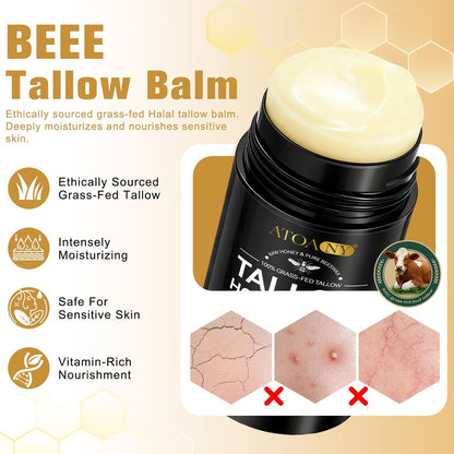 NIFEISHI Organic Beef Tallow for Skin - 100% Grass Fed Beef Tallow & Honey Balm Stick for Face and Body, Natural Moisturizer for Dry & Sensitive Skin, 2.6 FL Oz Avelisse