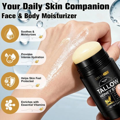 NIFEISHI Organic Beef Tallow for Skin - 100% Grass Fed Beef Tallow & Honey Balm Stick for Face and Body, Natural Moisturizer for Dry & Sensitive Skin, 2.6 FL Oz Avelisse