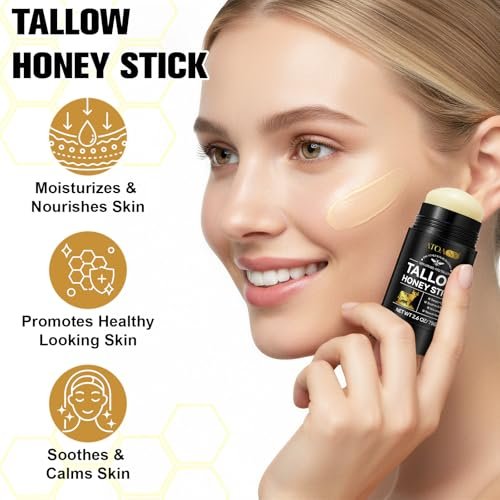 NIFEISHI Organic Beef Tallow for Skin - 100% Grass Fed Beef Tallow & Honey Balm Stick for Face and Body, Natural Moisturizer for Dry & Sensitive Skin, 2.6 FL Oz Avelisse