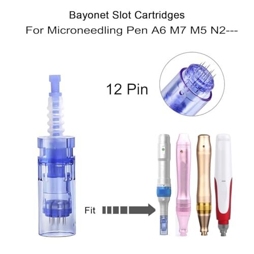 12-Pin Microneedling Pen Cartridges (0.25mm, 10-Pack) for Dr. Pen A6, N2, M5, M7 – At-Home Skincare Avelisse