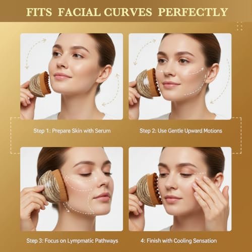Pukaock 2-Pack Lymphatic Contour Face Brush - Chin Jawline Sculpting Tool, Drainage Massager for Face & Neck, Ergonomic Design for Anti-Swelling & Fatigue Relief - görsel 11