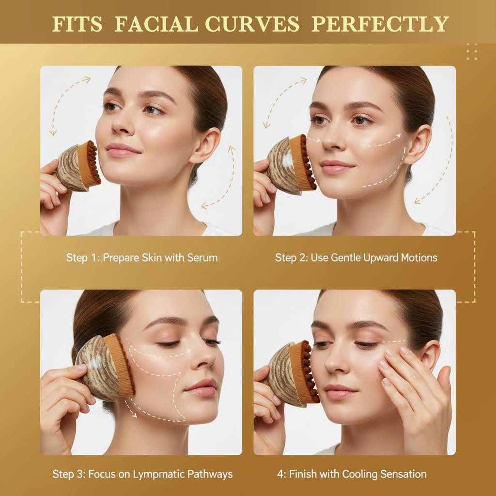 Pukaock 2-Pack Lymphatic Contour Face Brush - Chin Jawline Sculpting Tool, Drainage Massager for Face & Neck, Ergonomic Design for Anti-Swelling & Fatigue Relief - görsel 12