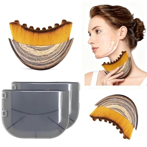 Pukaock 2-Pack Lymphatic Contour Face Brush - Chin Jawline Sculpting Tool, Drainage Massager for Face & Neck, Ergonomic Design for Anti-Swelling & Fatigue Relief - görsel 1