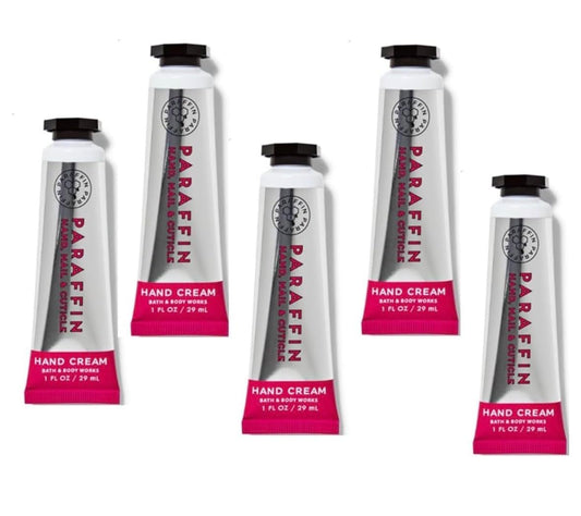 Bath & Body Works Paraffin Hand, Nail & Cuticle Hand Cream – 5-Pack, 1 fl oz Tubes – with Avocado Oil, Shea Butter & Vitamin E Avelisse