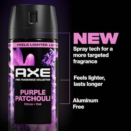 AXE Fine Fragrance Collection Body Spray Purple Patchouli 72 Hour Freshness Aluminum Free 2.9 oz - görsel 8