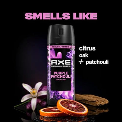 AXE Fine Fragrance Collection Body Spray Purple Patchouli 72 Hour Freshness Aluminum Free 2.9 oz