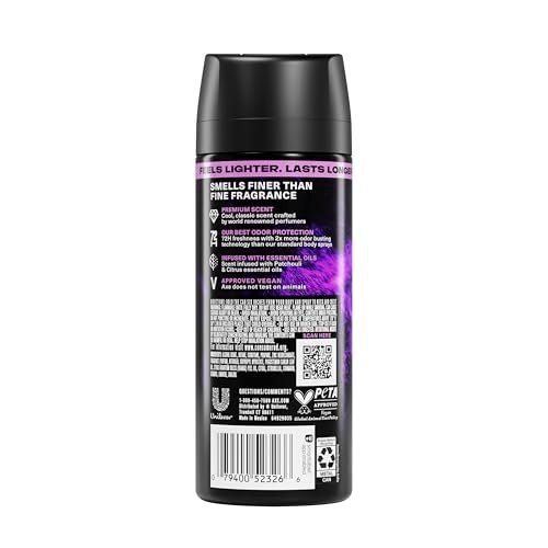 AXE Fine Fragrance Collection Body Spray Purple Patchouli 72 Hour Freshness Aluminum Free 2.9 oz - görsel 4