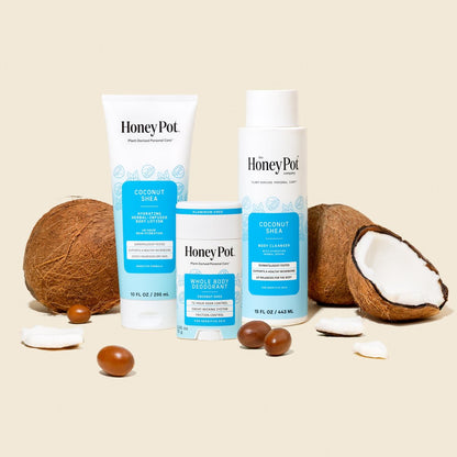 Honey Pot Whole Body Coconut Shea Butter Deodorant - Aluminum-Free, 72-Hour Odor Control, Sweat-Wicking, No Parabens or Sulfates, 2.65 Oz Avelisse