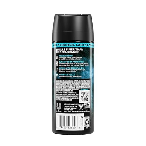 AXE Fine Fragrance Collection Body Spray Aqua Bergamot - 72 Hour Freshness, Aluminum Free, 2.9 oz - görsel 4