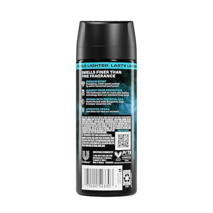 AXE Fine Fragrance Collection Body Spray Aqua Bergamot - 72 Hour Freshness, Aluminum Free, 2.9 oz