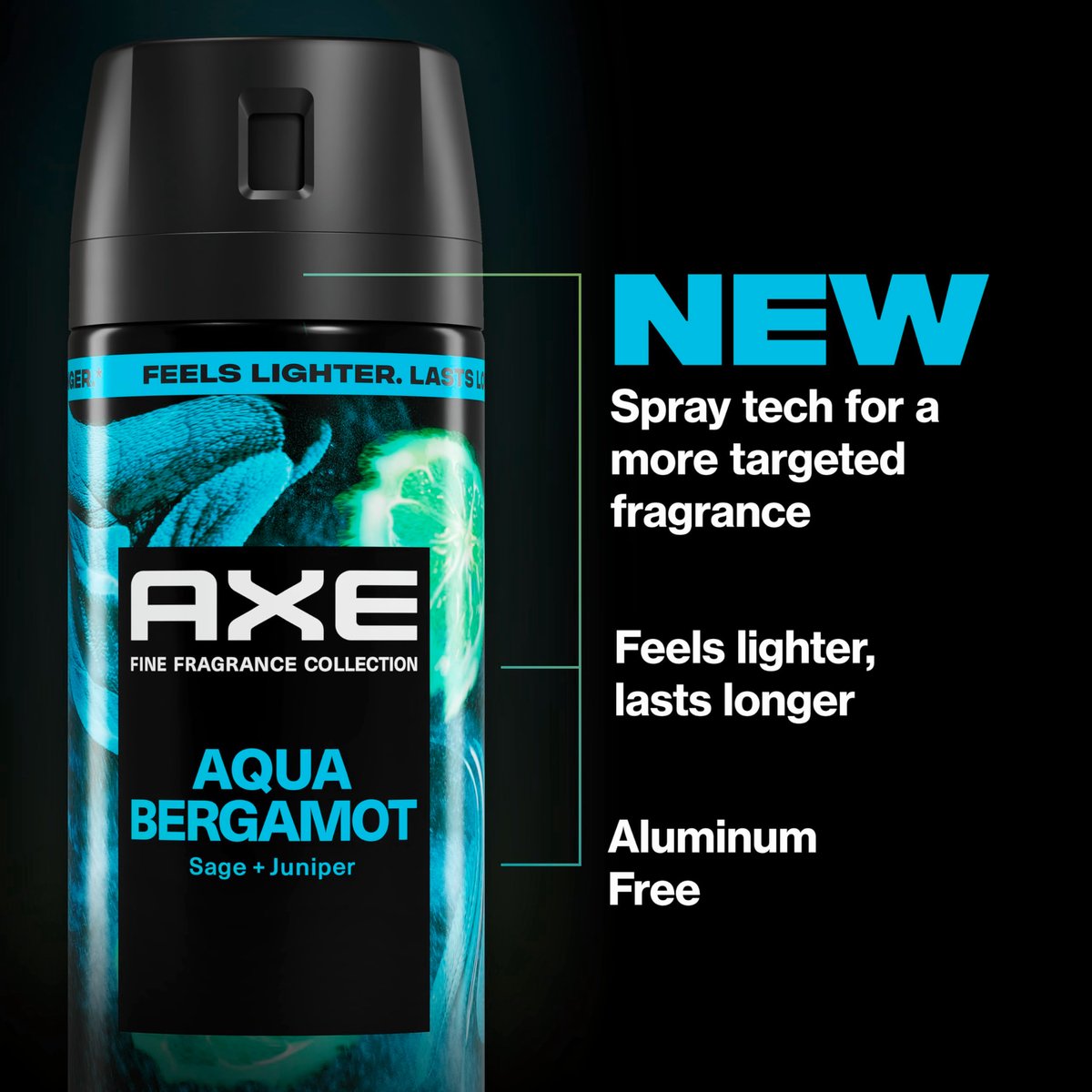 AXE Fine Fragrance Collection Body Spray Aqua Bergamot - 72 Hour Freshness, Aluminum Free, 2.9 oz - görsel 7