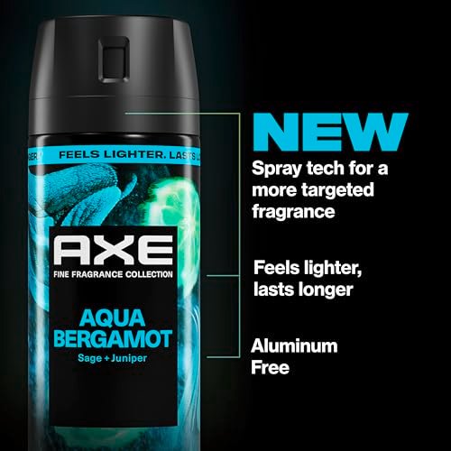 AXE Fine Fragrance Collection Body Spray Aqua Bergamot - 72 Hour Freshness, Aluminum Free, 2.9 oz - görsel 8